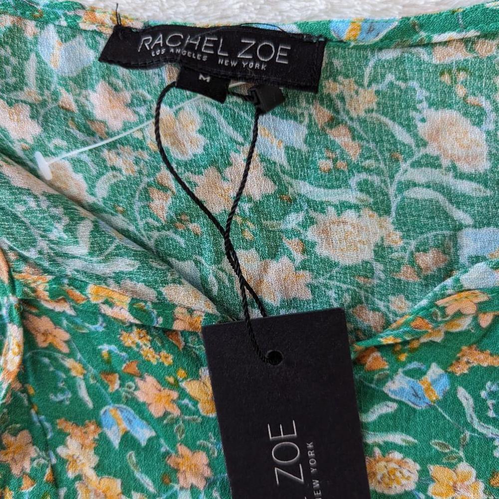 Rachel Zoe Green Floral Peasant Blouse - NEW - Picture 6 of 8